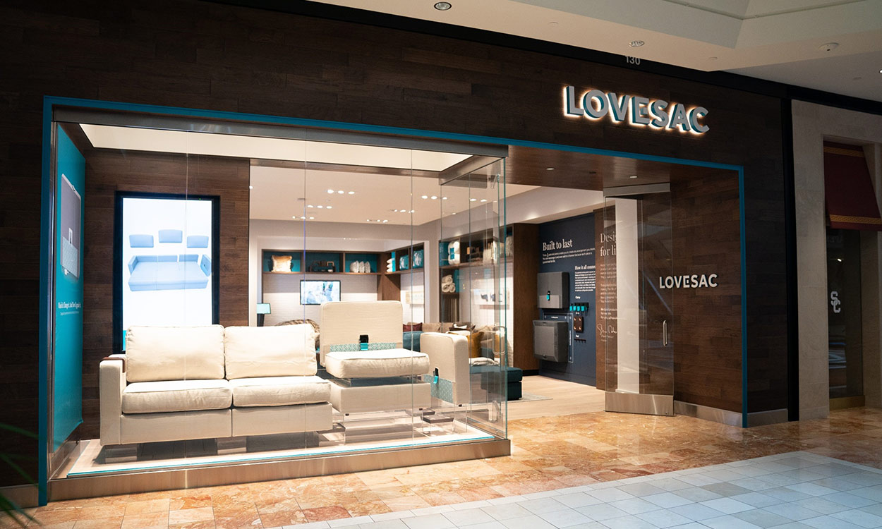 Photo of exterior of Lovesac location - retail lease management support from ASG