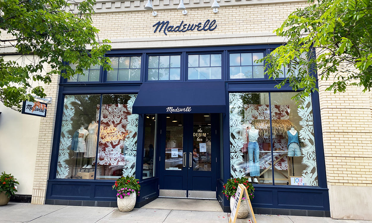 photo of exterior of Madewell store. Retail strategy and analytics services from ASG.
