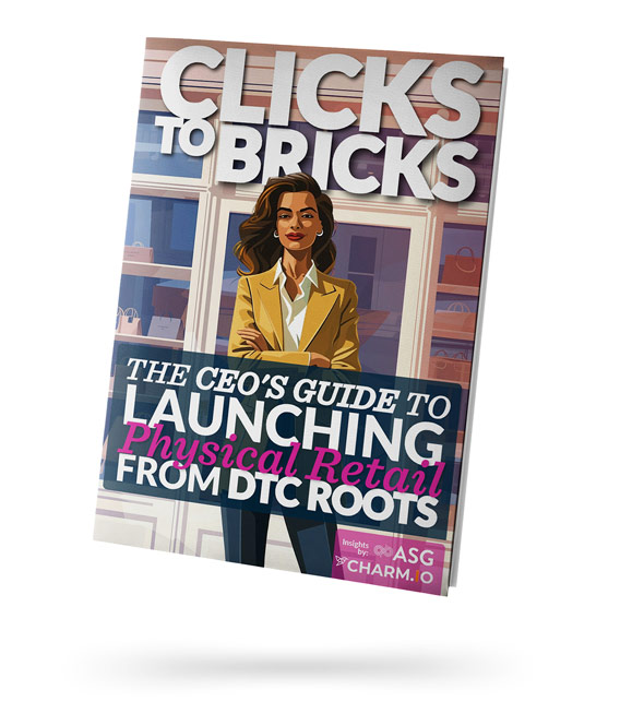 graphic mockup of our Clicks to Bricks Guide to Launching Physical Retail From DTC Roots